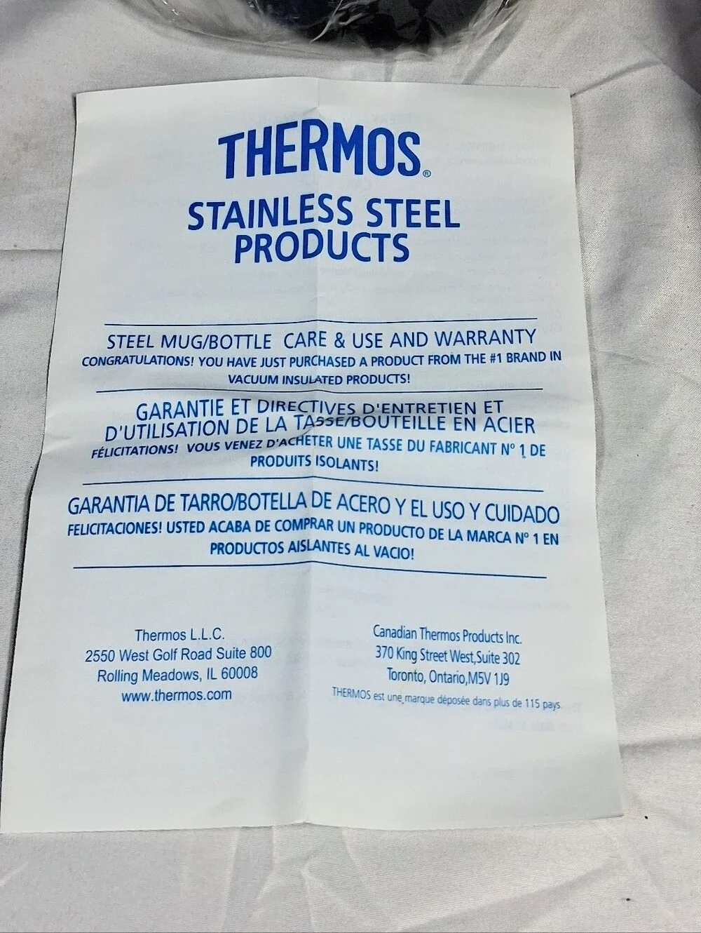 Thermos Vintage Stainless Steel 2570P Temp. Retention Vacuum Bottle in Box